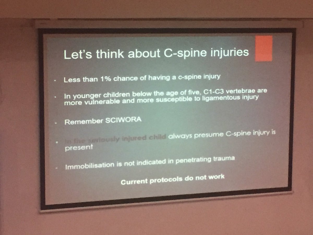 AndyPattonIRL's tweet image. &amp;lt;1% chance of c-spine injury in Paeds Trauma - Dr Stan Koe #obicpc @obicpcnights