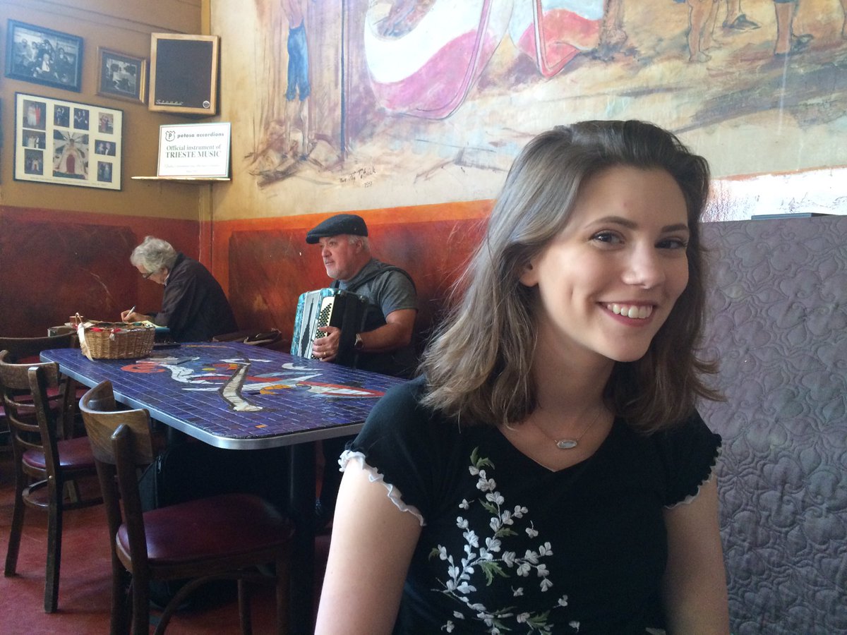 SharonWillcutts's tweet photo. The famous Trieste Cafe in San Francisco. Parrots flying down the street, lovely background music. A peace of heaven! https://t.co/7iggnZoSDq
