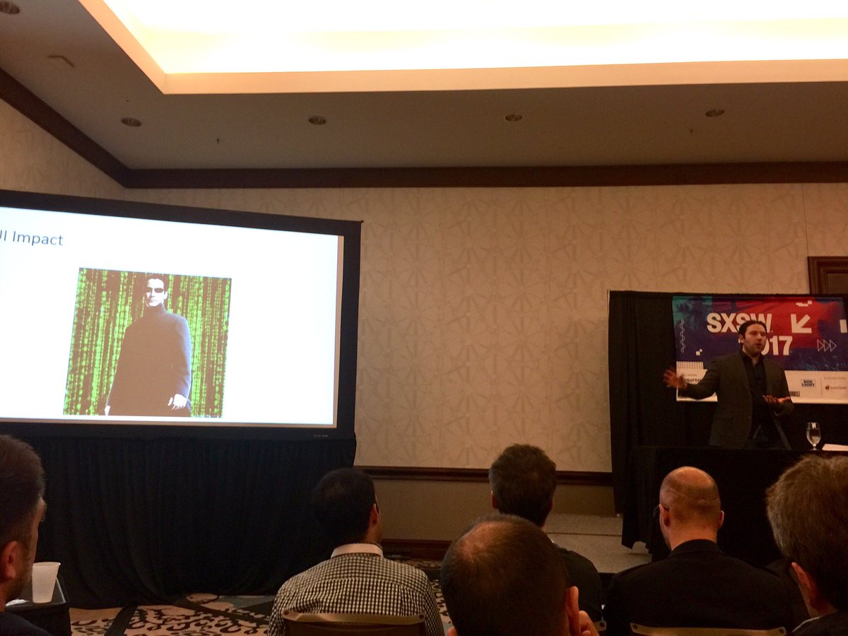 pierremleger's tweet photo. @jfgagne #element_ai talks about the UI impact of AI at #sxswqc https://t.co/oO2tBDmPq0