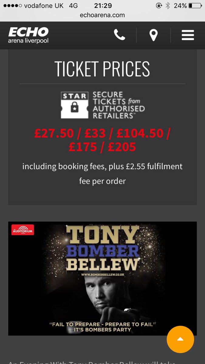 Tickets on sale tomorrow <a href="/TonyBellew/">Tony Bellew</a> <a href="/EchoArena/">Liverpool Arena</a> #TeamBomber
