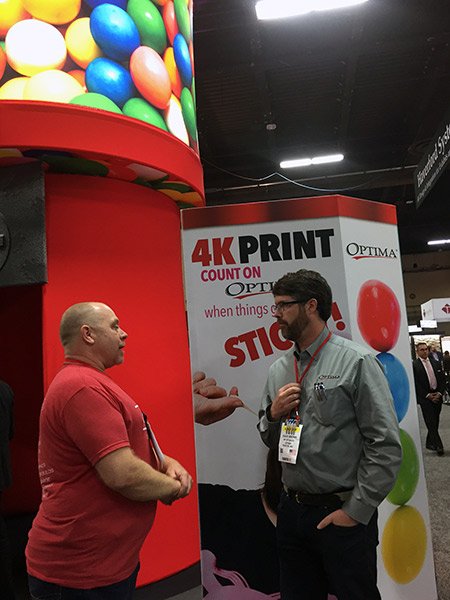 Optima_Graphics's tweet image. Booth#1757 has: Panoramic Lightboxes, InStep carpet, 4K Print Technology, NEXT Backlits &amp;amp; Gum Balls! Come By! #colorthatpops #exhibitorlive
