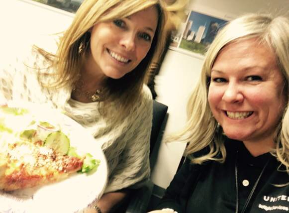 docwoodenz's tweet photo. Laureen and Lacy enjoying a pizza luncheon to honor COBUS @ the Training Center-IAH#beingunited #WeAreUnited #uaifs https://t.co/fq3lzOex9h