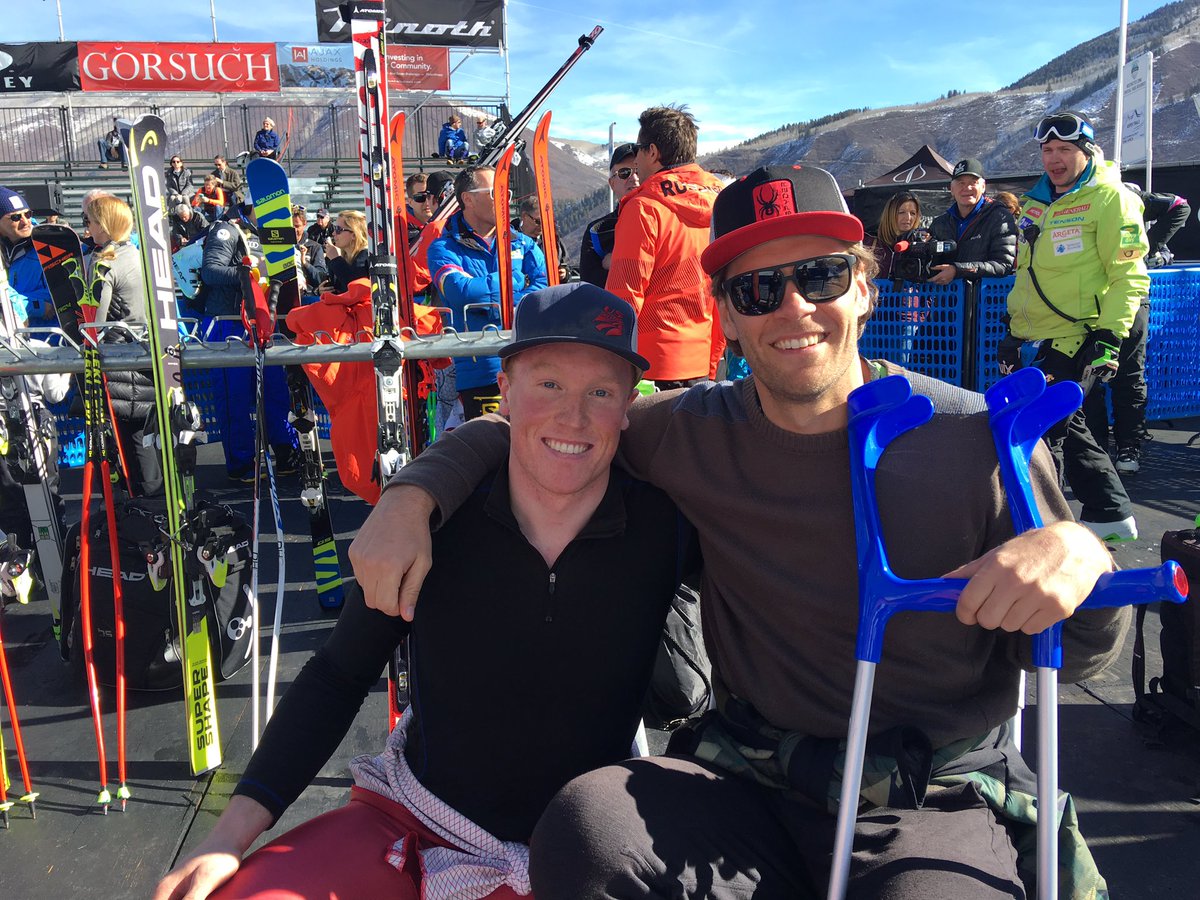 usskiteam's tweet photo. .@Steven_Nyman came to cheer on #jwsc2017 DH champ Sam Morse for DH training before his first @fisalpine World Cup start! 🇺🇸👊🏼 #Aspen2017 https://t.co/E363GFUrg5