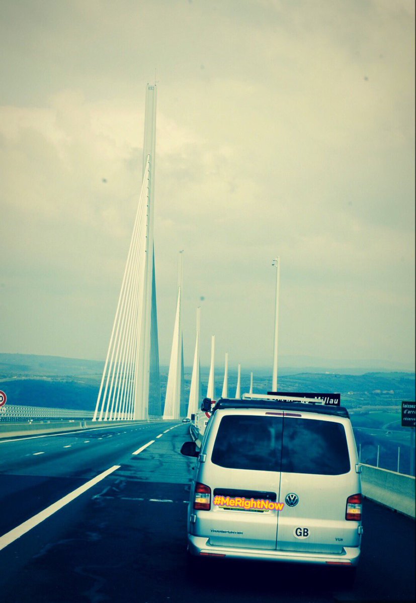 thecowboycamper's tweet photo. It creeps up on you then BLAM! A view from the top. #vanlife #travel #thehappybus #adventure #campervanlife #millaubridge #france #roadtrip https://t.co/Mdgrw2P56O