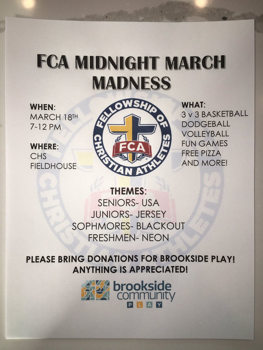 CarmelFCA's tweet photo. 5 days till MMM!! get excited for an amazing night👍 come whenever for some free pizza and basketball 🏀 #gethype https://t.co/tweuSlobFu
