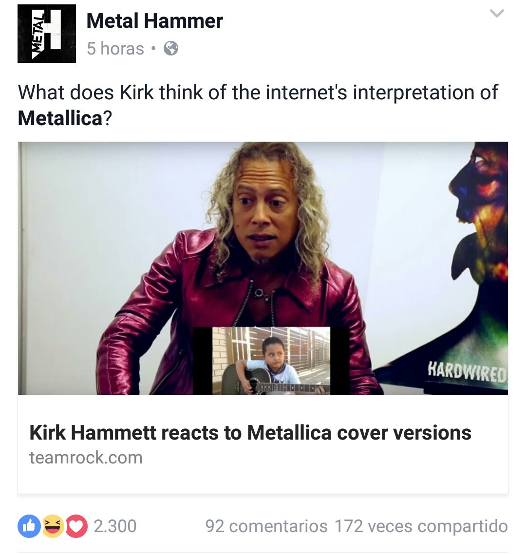 Themasket1's tweet photo. @luisitorey Tu vídeo donde entrevistas a Kirk de Metallica salió en una nota de una revista muy famosa de música de rock y metal 😎😎😎💪 https://t.co/0O4KwAy6Ux