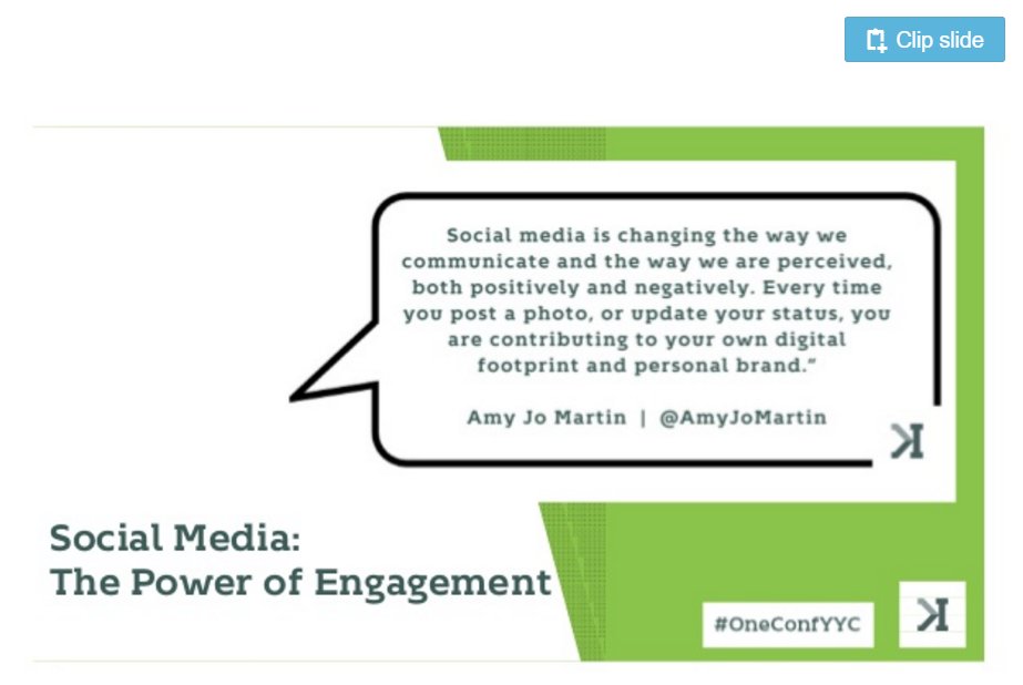donnamct's tweet photo. I just published my 1st ever #slideshare deck. :)
'Social Media: The Power of Engagement'
https://t.co/E1iEdSof8U
#OneConfYYC #socialmedia https://t.co/1aqJ5XH47a