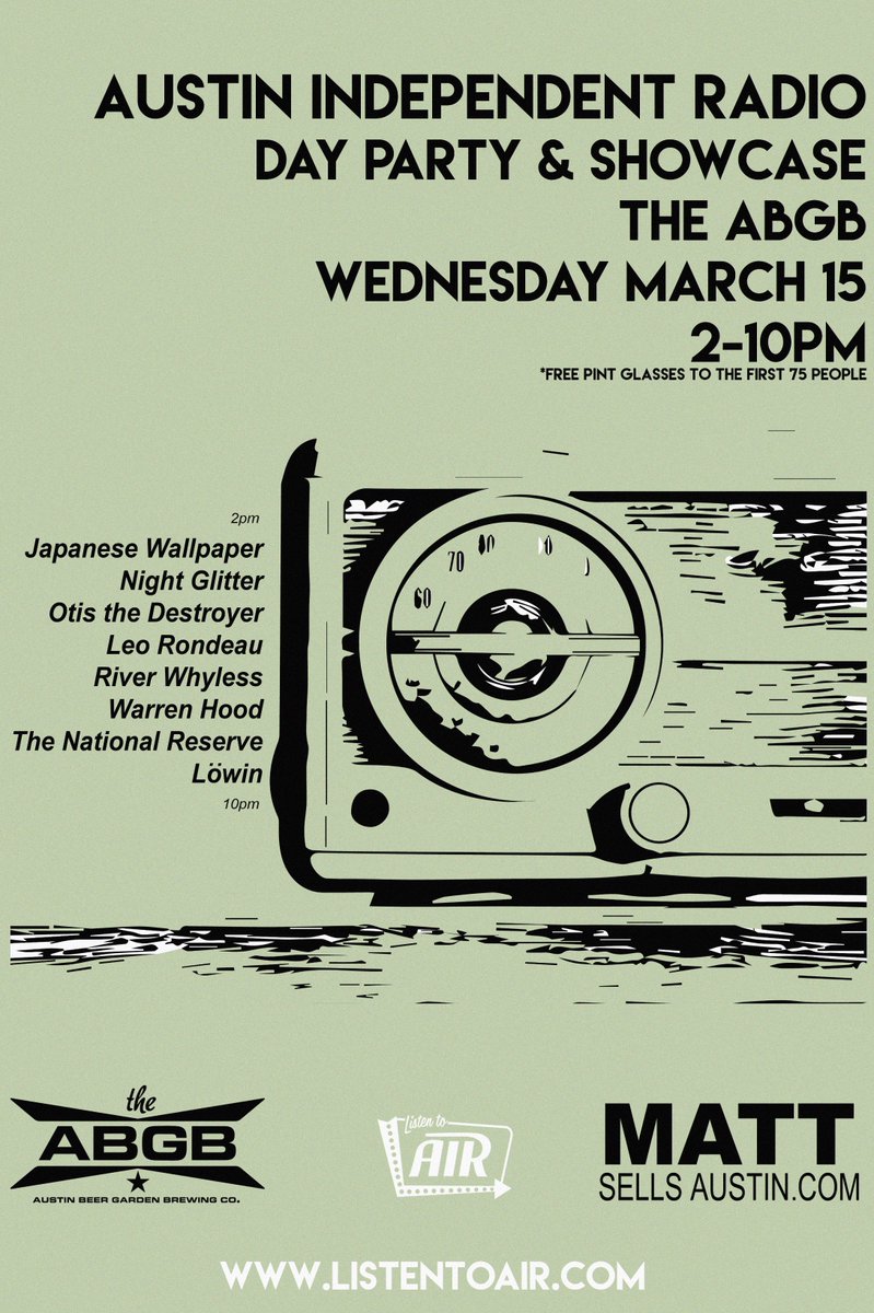 ListentoAir's tweet image. AIR Party at the #Beergarden @jpnswllppr @RiverWhyless @LowinATX @OtisDestroyer n more.. #nightglitter Wednesday 2pm @theabgb