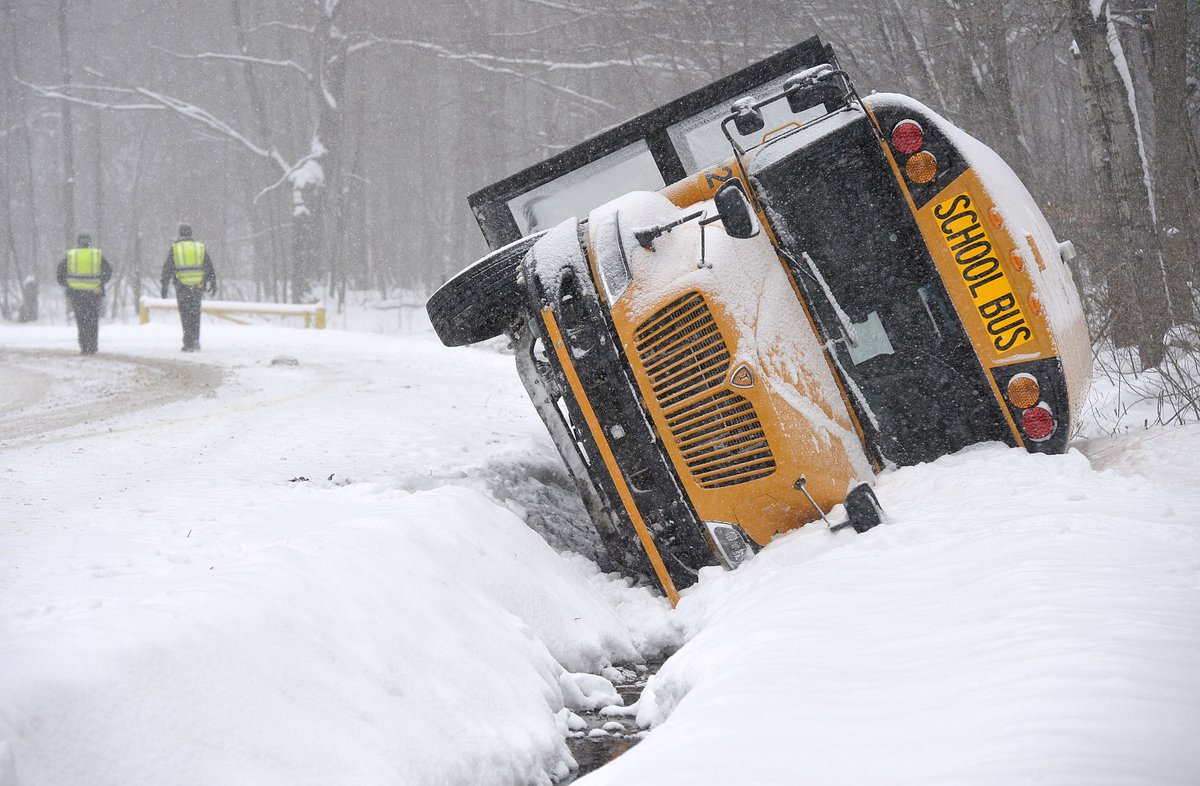etnmunch's tweet photo. Several students taken to a hospital after school bus rolled onto its side on Mallick Road in #NorthEast Twp. Tuesday afternoon. #ErieLive https://t.co/MlXV7eJ6hS