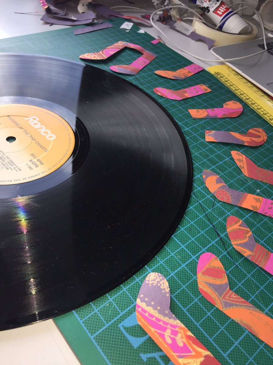 Catriona_Design's tweet photo. Made some progress for the second part of my individual project within our HABlab. 70's patterned musical notes to tie in with the record🎼🎶 https://t.co/jLr0fieYzK
