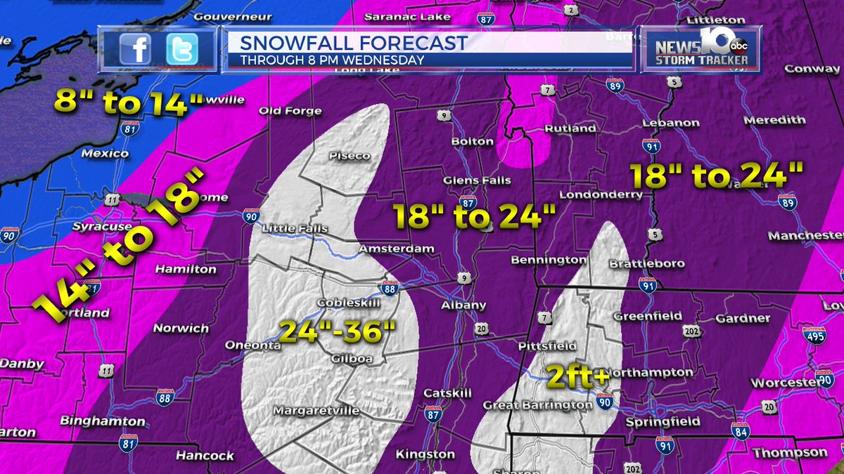 Snow Accumulation Map Albany Ny