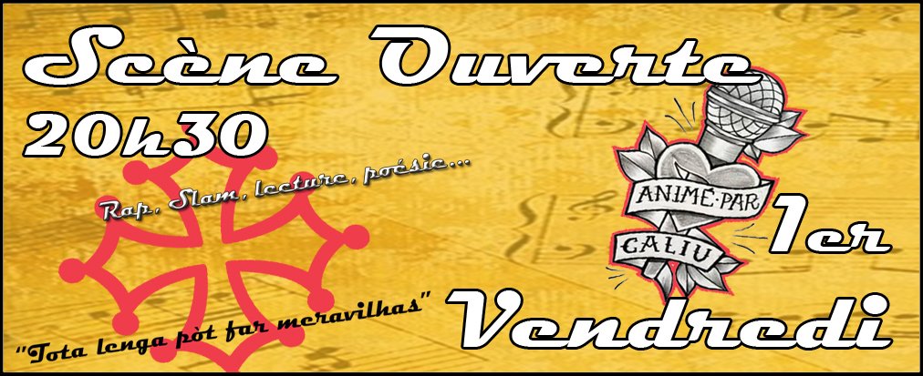 Estancabra's tweet photo. [:oc]Scèna Dubèrta Slam e poesia amb Caliu[:fr]Scène ouverte slam et poésie avec Caliu[:] -  https://t.co/p0QT6e5tCg https://t.co/bzZbKK3YLP