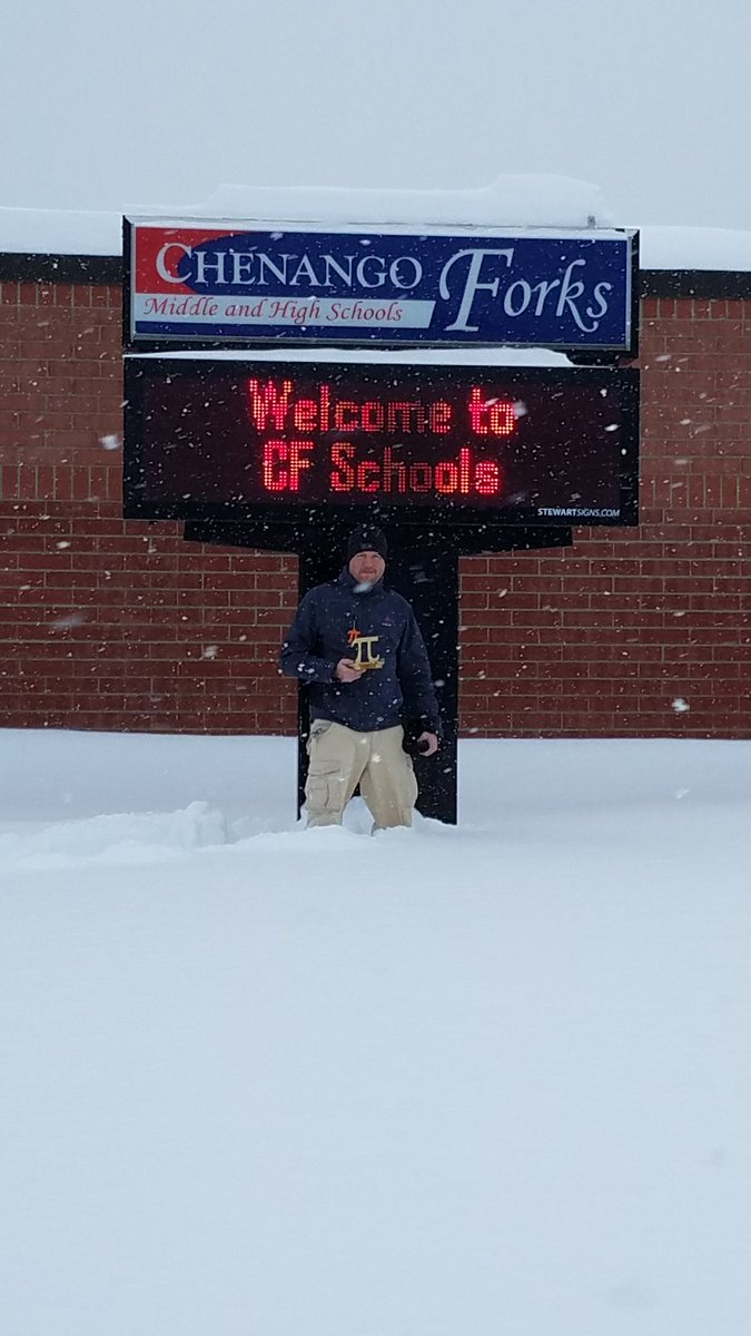 ramsden_michael's tweet photo. Self proclaimed Pi Day Champ! #snowshoetoschool #nooneshere #winbyforfeit https://t.co/1zdNYj0K8u