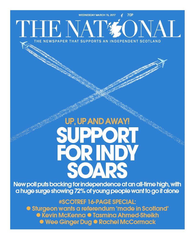Tomorrow's front pages: Support for Scottish independence up and hits a record high #ScotRef