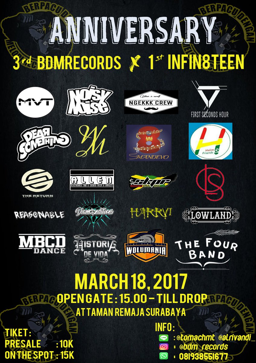 Selamat pagi musisi dan pecinta musik!!! #InfoBDM SYUKURAN, BAGI2 HADIAH, BAND, MUSIK, SHARE RECORDING #BDMrecordsXinfin8teen