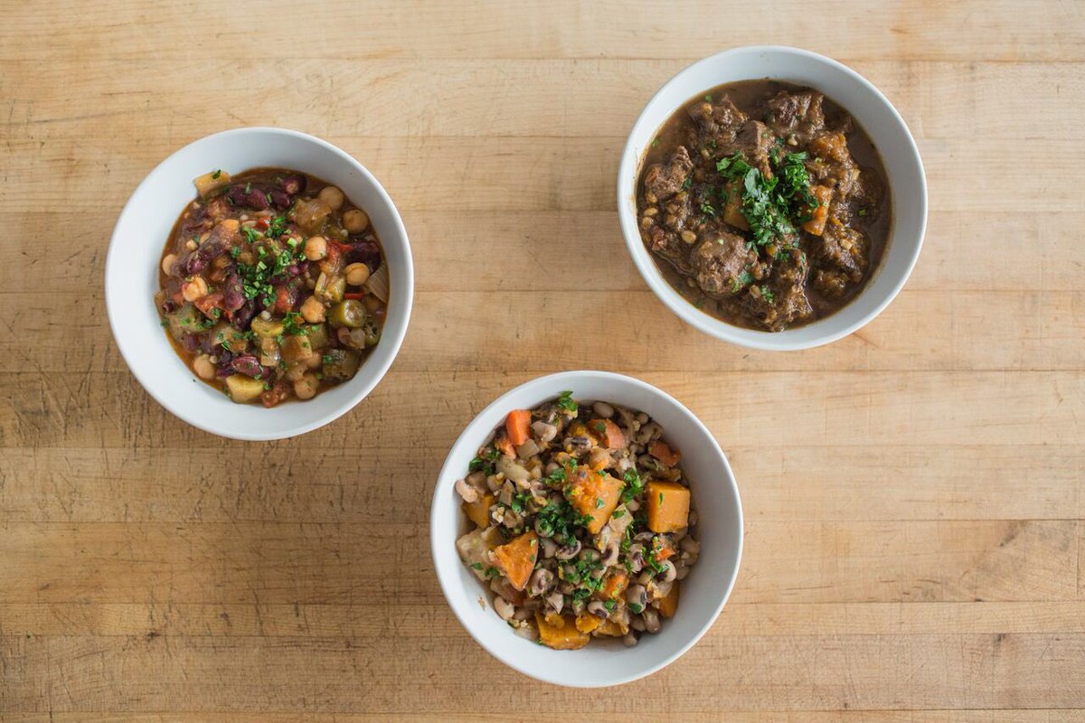 Okra, Kidney Bean &amp; Chickpea Gumbo, Root Vegetable &amp; Black Eyed Pea Stew, and Grass Feed Beef &amp; Butternut Squash Stew 😋