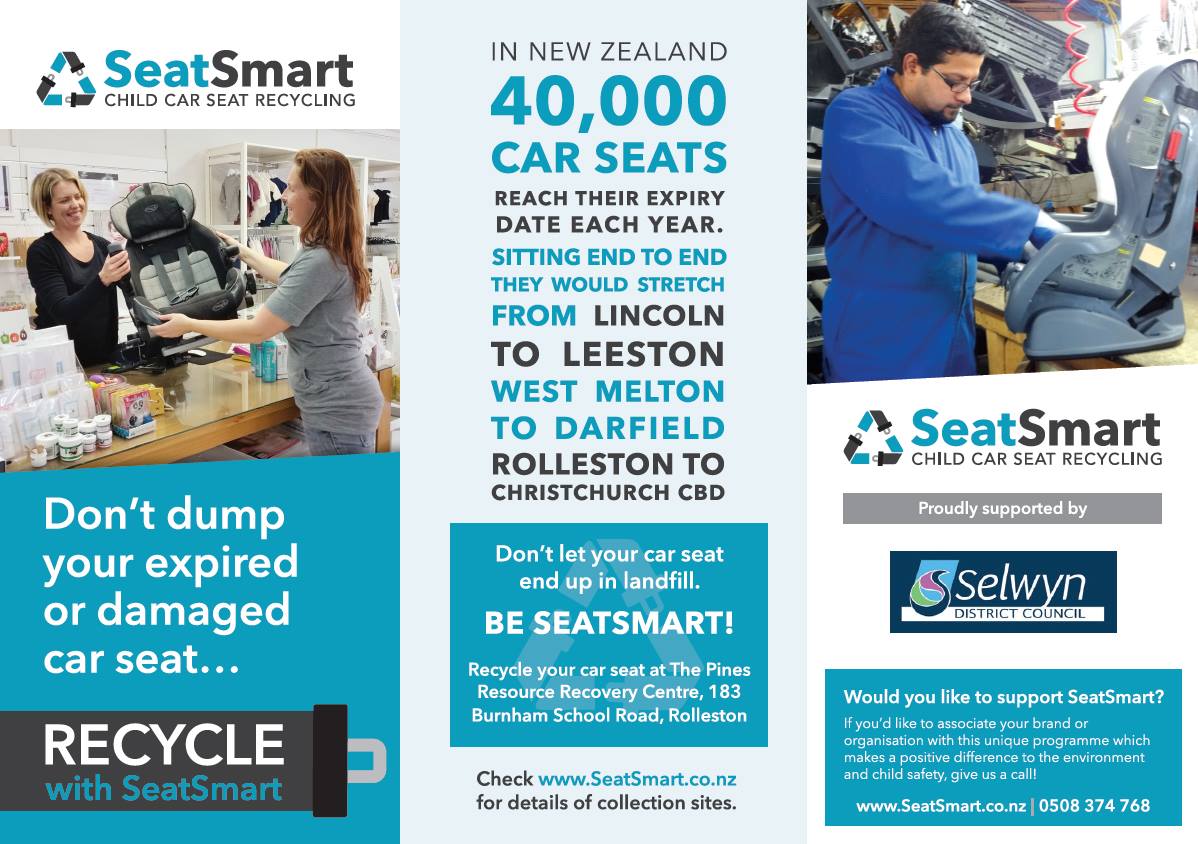 You can recycle your child's car seat at the Rolleston Resource Recovery Park for $5 - see bit.ly/2jZIAS9