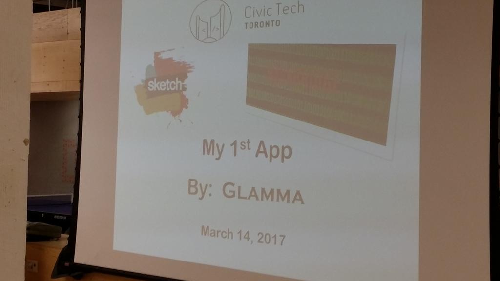 EngHumber's tweet photo. Glamma from @sketchtoronto presenting her first app to @shopify #civictechto https://t.co/rhuNlPGxSD