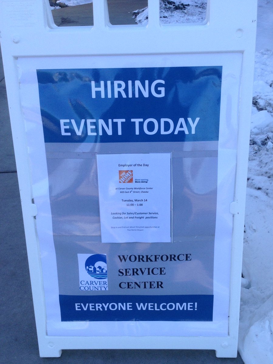 tonya_2825's tweet image. &quot;Employer of the Day&quot; today at the Carver County Workforce Center! #SpringHiring #THDjobs