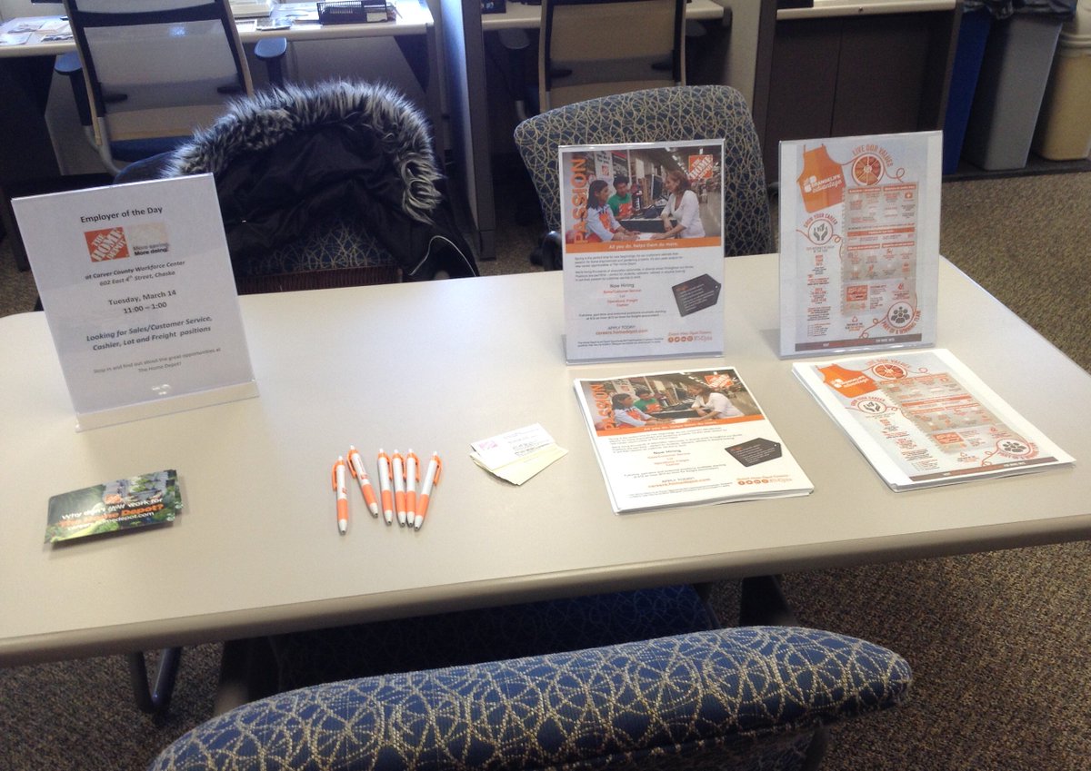 tonya_2825's tweet image. &quot;Employer of the Day&quot; today at the Carver County Workforce Center! #SpringHiring #THDjobs