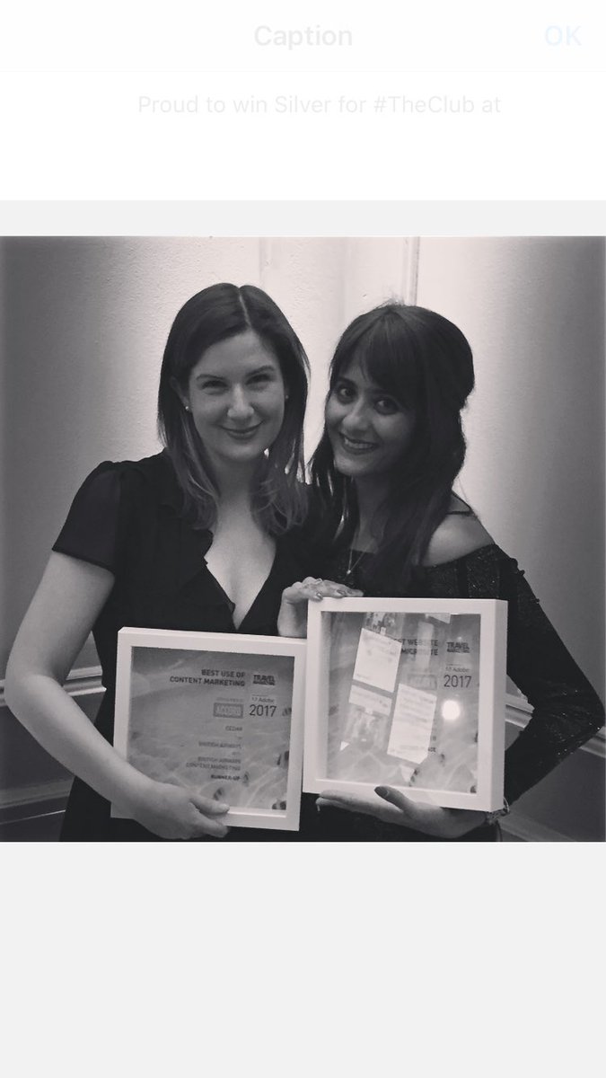 HannahHudson1's tweet photo. Proud to win Silver for @British_Airways #TheClub at #TTMA17 tonight with @anisha_84 #travel #awards #digital #girlpower💪 https://t.co/PbU3tzlUDu