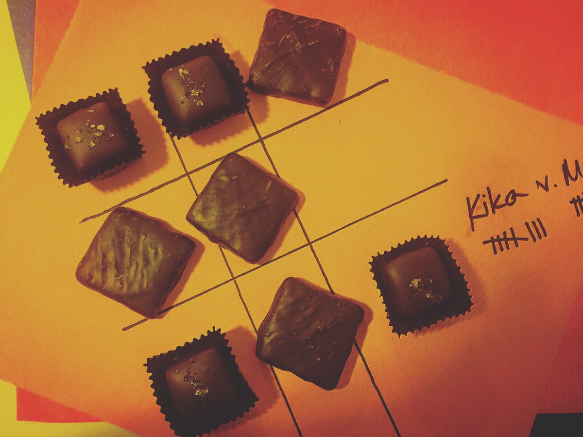 Sometimes, when there’s a little downtime, we play with our food: cookies vs. caramels. In this game, everyone wins.