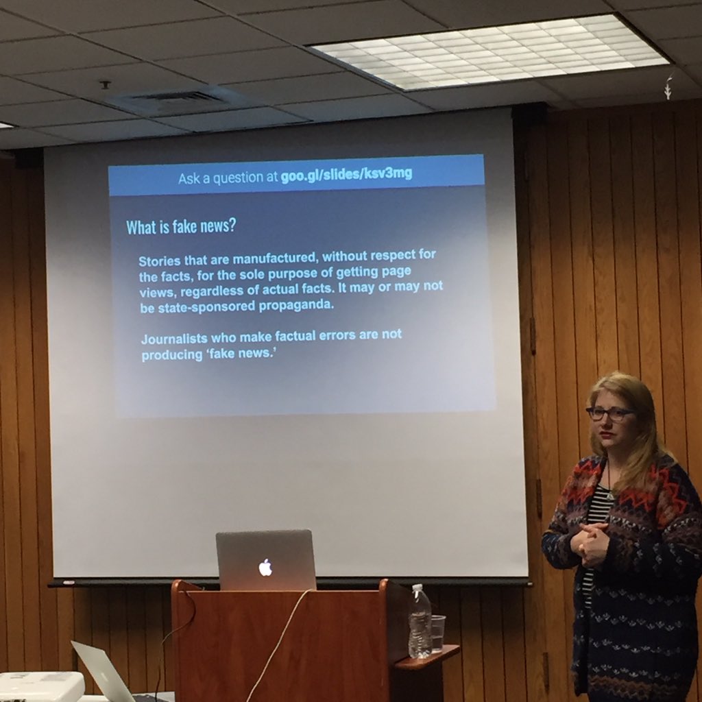 Excited to hear <a href="/ellembee/">Laura M. Browning</a> talk about fact checking #fakenews at <a href="/forestparkreads/">Forest Park Library</a>