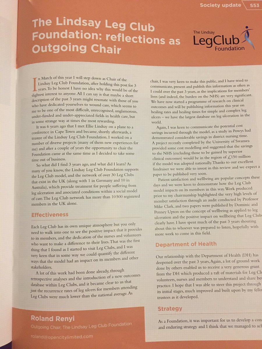 If we adopted the model nationally we could save the NHS £150 million. Looking forward 2 the coming publication. #legulcer #agenda #QOL