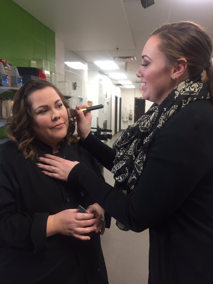 <a href="/AlyssiaCecile/">Alyssia Cecile</a> is on hand making sure @Tuckermeg is camera ready for #SlicedRD