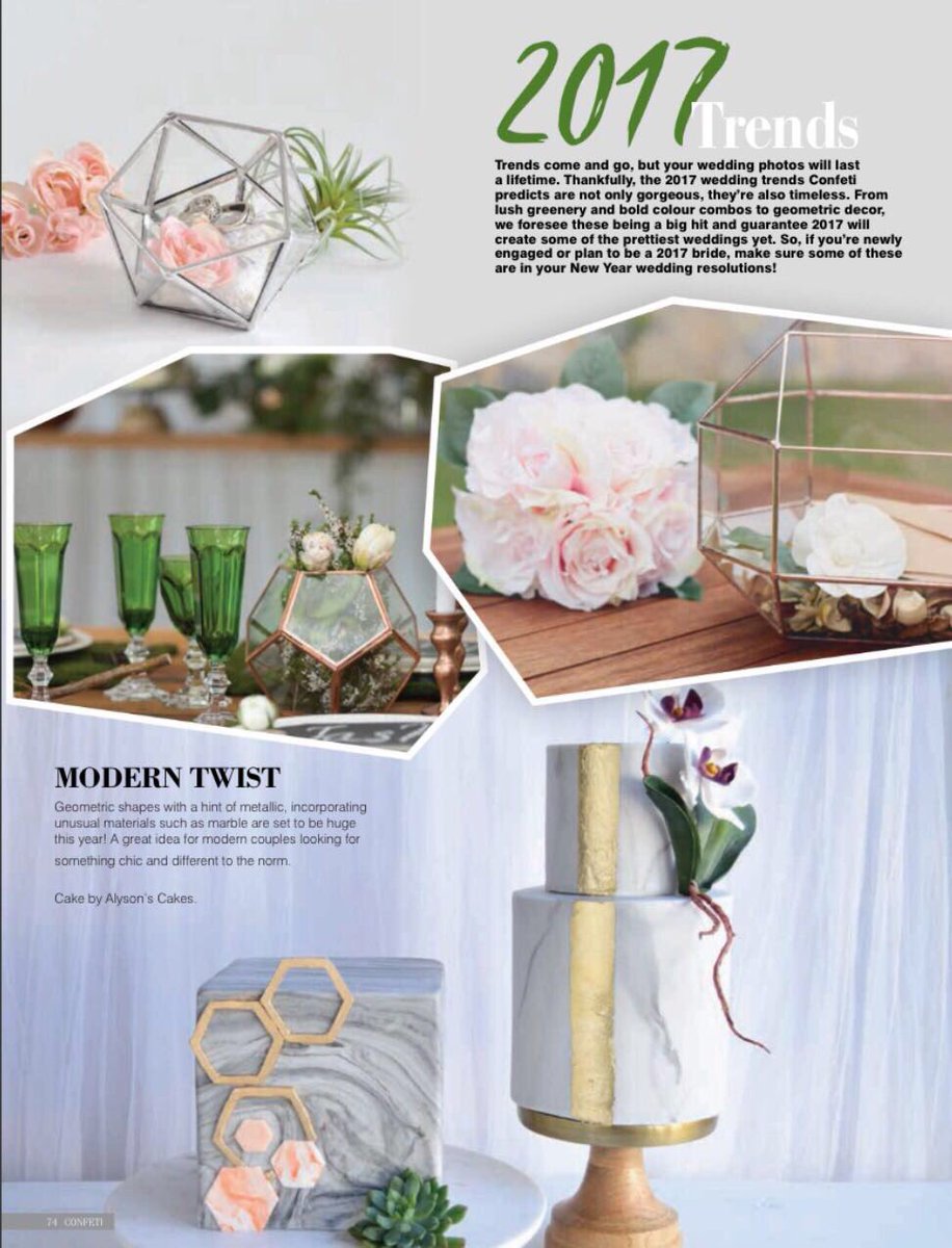 alysonscakes's tweet image. Have you seen the latest issue of @confettimag?! We have been featured once again. Thank you!! #marble #weddingcake #spain #bridetobe