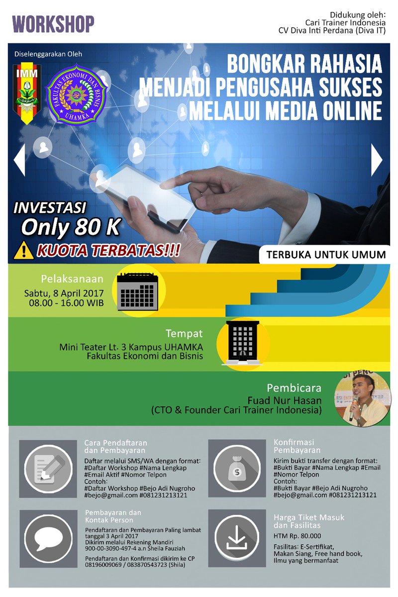 immfebjktm's tweet photo. Ayoo...!!! Come On and Join Us.. 😎🖥 segera daftarkan diri anda quota terbatas...!!!⛔ https://t.co/v65MSwOOv0