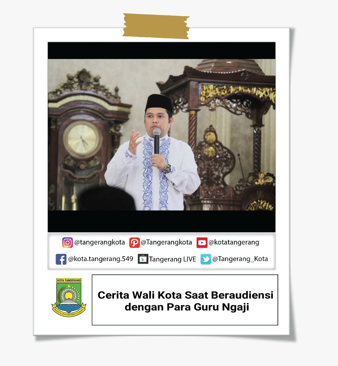 Kota_Tangerang's tweet photo. Cerita Wali Kota Saat Beraudiensi dengan Para Guru Ngaji 

Baca selengkap nya : https://t.co/tHRg9rIcyu https://t.co/wvI7U0OJ2F