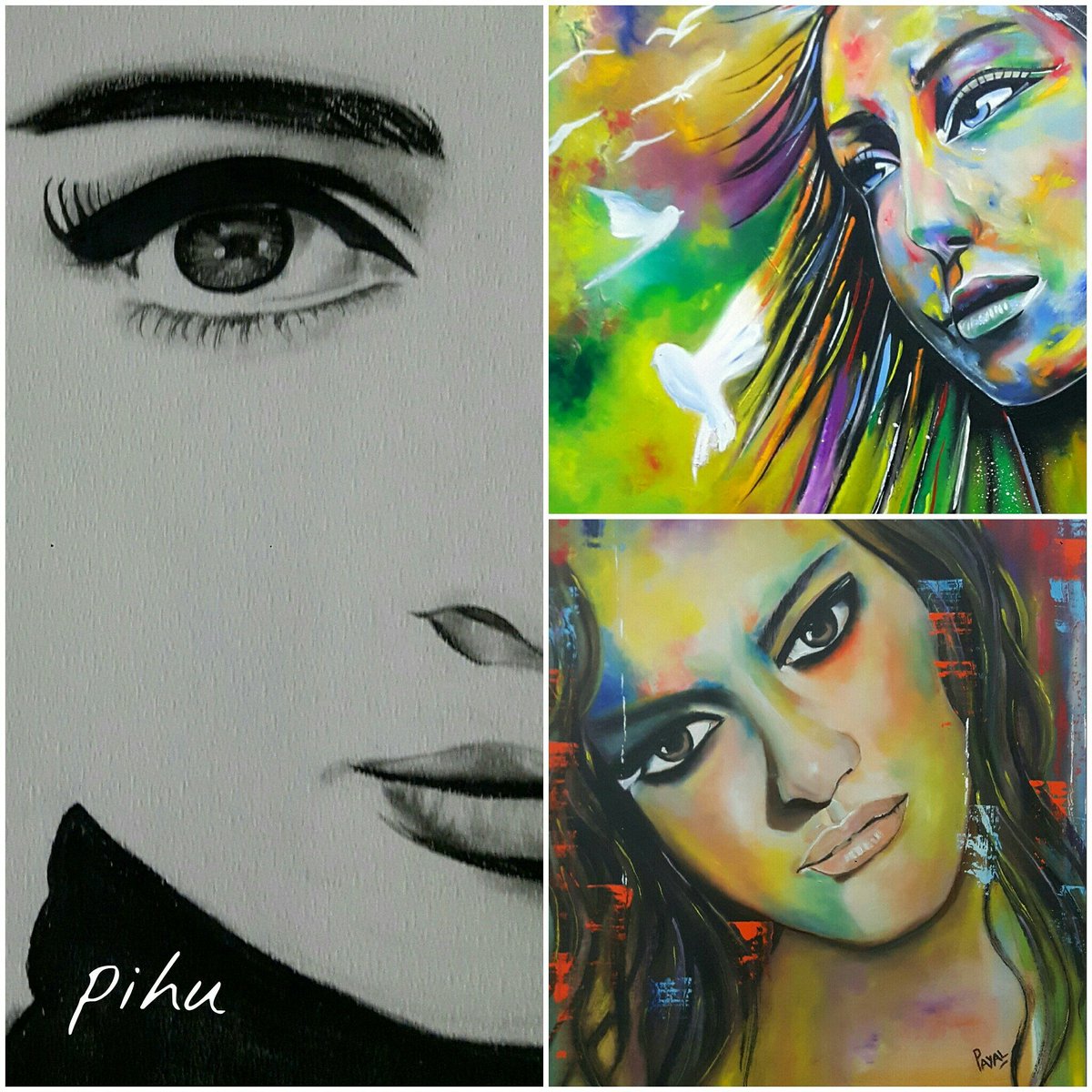 Payal_Pihu's tweet photo. Expressions 
Charcoal and oil work 
#Charcoal #Oilwork #Artist #pallete #Colours #Twitter #Portrait #Birds #Artwork 🎨 https://t.co/o3RiqYSsdE