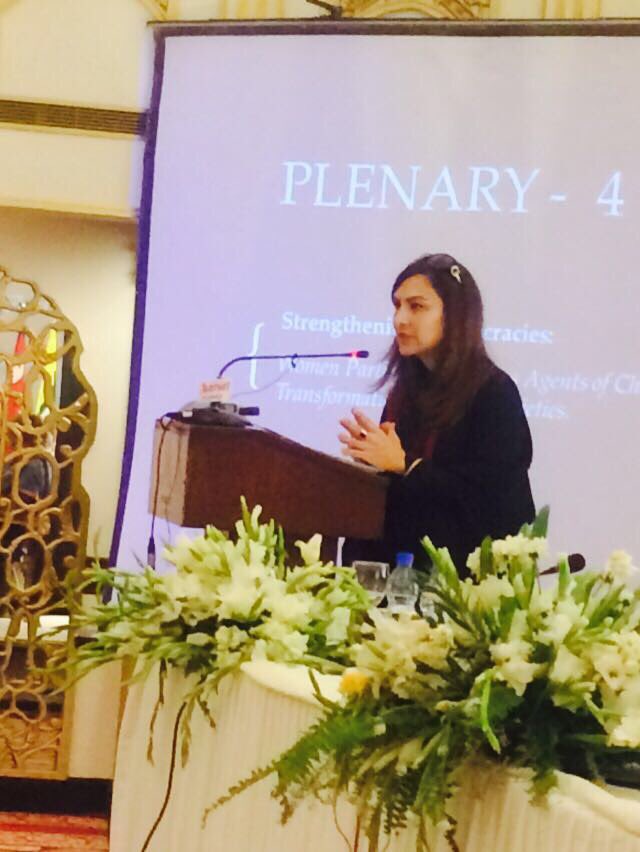 wpc_pk's tweet photo. PLENARY-4
MNA @marvi_memon while addressing the Participants #WPC17 https://t.co/upwjJD5iqB
