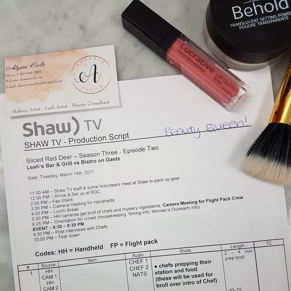 When they absolutely just nail your name on your script 👌💜 Thank you <a href="/ShawTVRedDeer/">Shaw TV Red Deer</a> @SlicedRedDeer I do accept it!