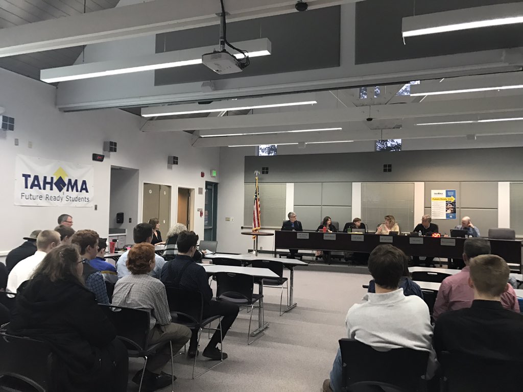 TahomaWrestling's tweet photo. Thank you to the Tahoma School Board for recognizing the efforts of our wrestlers at this evenings School Board meeting. #GoBears #MV https://t.co/CpXls8d6zN