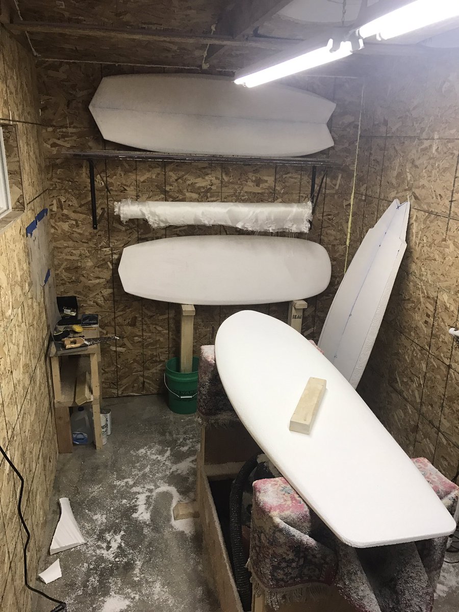 brodymkidd's tweet photo. I can't stop shaping boards. I feel like a little boy day dreaming and playing in my fort. #surf #surfshapes #hybridsurf #groveler #lakesurf https://t.co/jYBgt19WSs