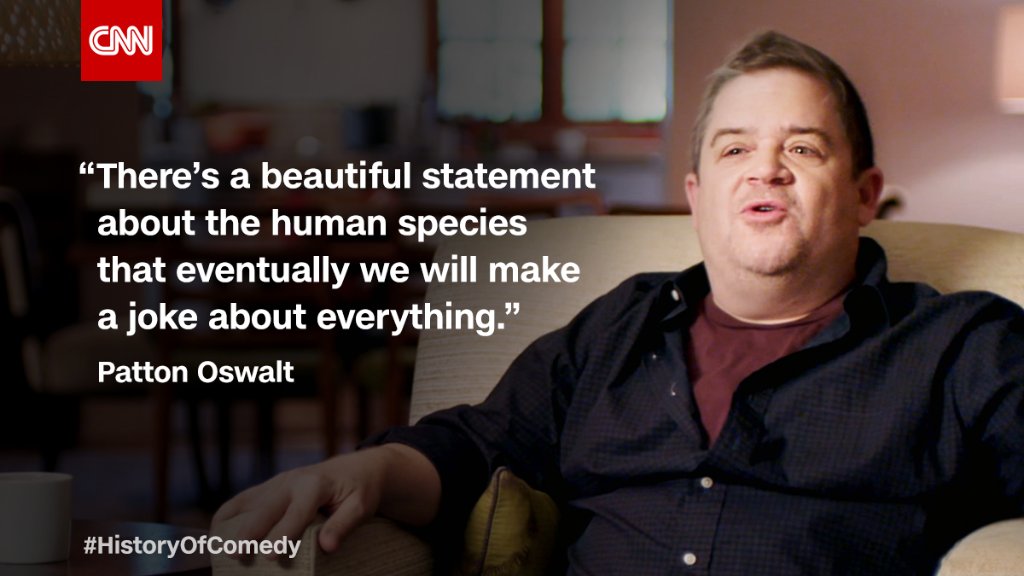 CNN's tweet photo. Is anything off-limits for comedians? Find out how and why comics like @pattonoswalt cross the line on #HistoryOfComedy Thursday at 10p. https://t.co/WzzK7YhM8A