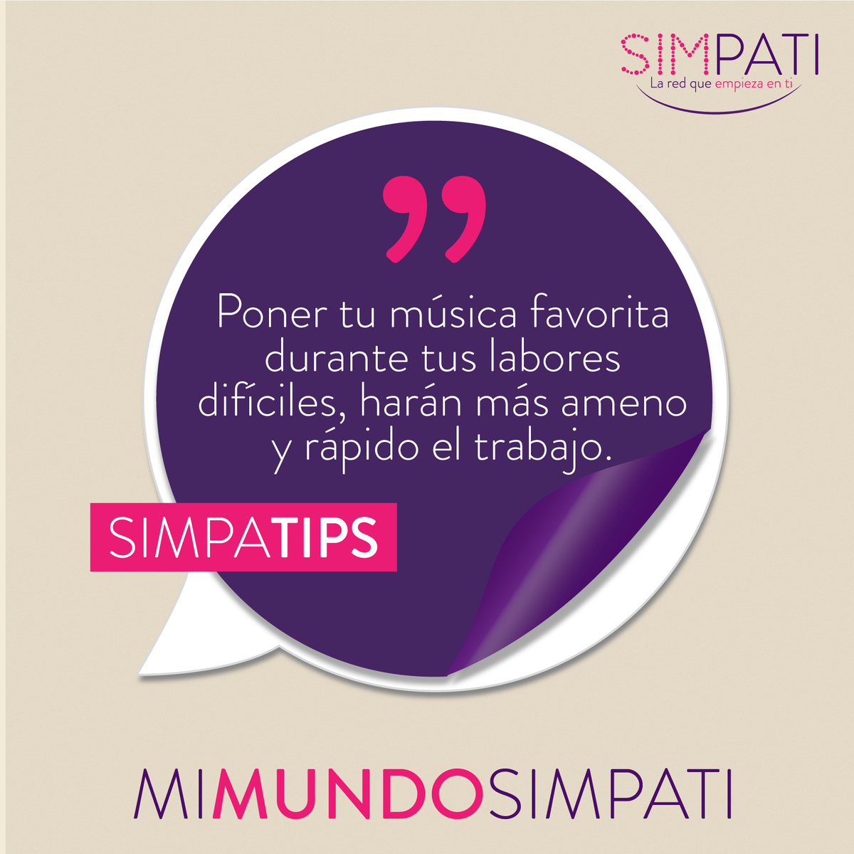 simpati_mobile's tweet photo. #SimpaTips: "Poner tu música favorita durante tus labores difíciles, harán más ameno y rápido el trabajo"  https://t.co/O39SRyc8EW https://t.co/URwzaGwEwx