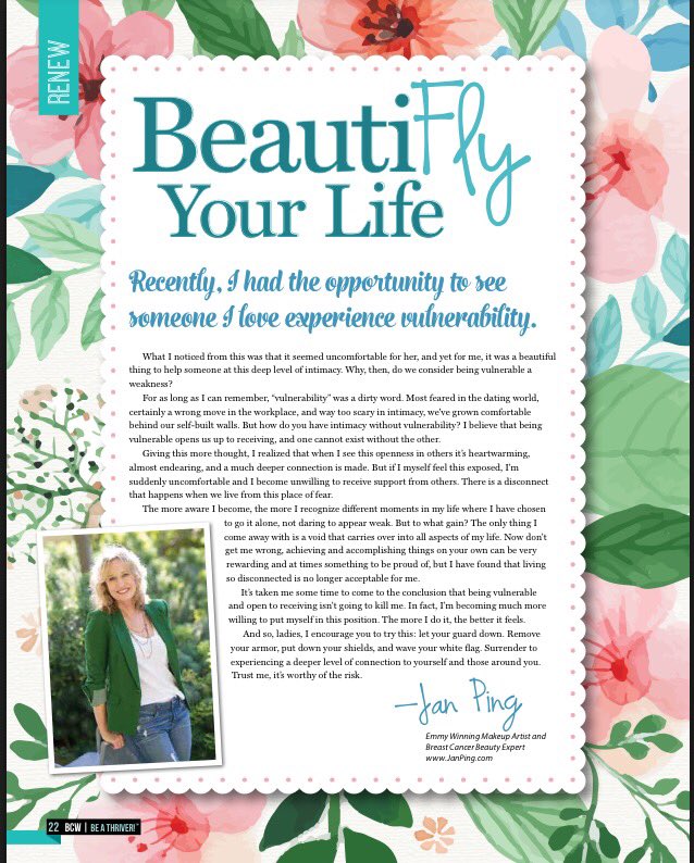 JanPing's tweet image. Latest article in the Spring issue of Breast Cancer Wellness Magazine. Hope you enjoy 💕