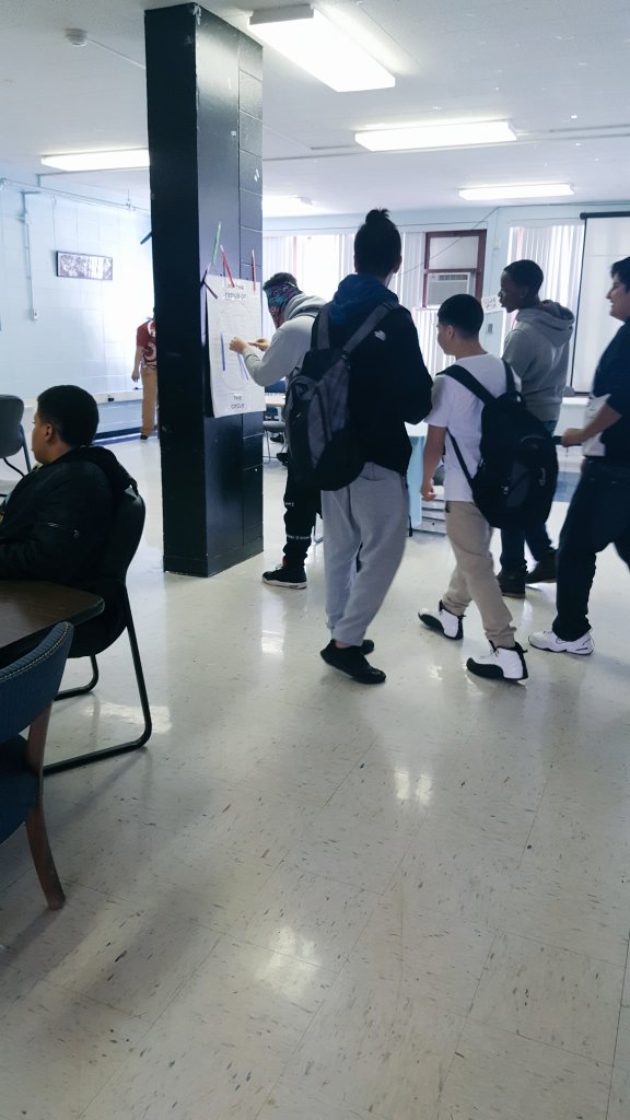 fescamilla4's tweet photo. Students having fun pinning the radius on the circle. Great job math department. #PiDay @BoganBengal79 https://t.co/VmpSzMYlBu