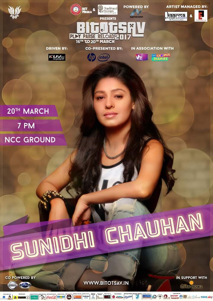 TheDivaSC's tweet photo. @SunidhiChauhan5 to perform at @Bitotsav #BITMesra in Ranchi on 20th March. #SunidhiLive https://t.co/NlqNOCjR2Z