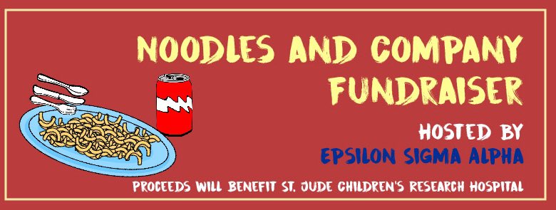ESA_Pitt's tweet image. Mark your calendars! ESA will be having a fundraiser at Noodles and Co. on April 6th from 5-10pm for St. Jude.