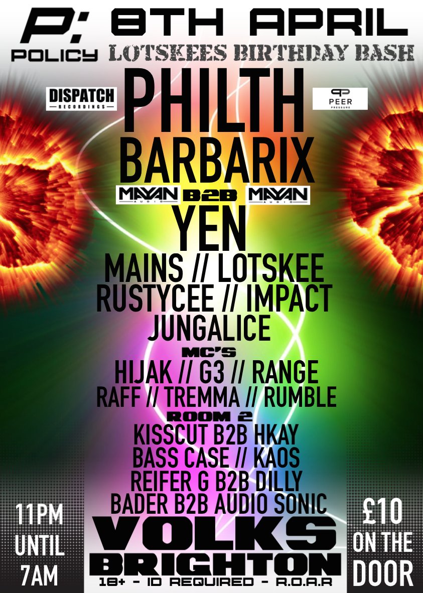 Policy (@policydnb) on Twitter photo lotskee's birthday bash 8/4/17 11pm-7am <a href="/Volksbrighton/">Volks-nightsBrighton</a> #Brighton with <a href="/philthdj/">Phil Robinson</a> @barbarixmusic <a href="/Yendnb/">Yen</a> <a href="/Intraspekt/">Intraspekt</a> facebook.com/events/1426402… lotskee's birthday bash 8/4/17 11pm-7am <a href="/Volksbrighton/">Volks-nightsBrighton</a> #Brighton with <a href="/philthdj/">Phil Robinson</a> @barbarixmusic <a href="/Yendnb/">Yen</a> <a href="/Intraspekt/">Intraspekt</a> facebook.com/events/1426402…