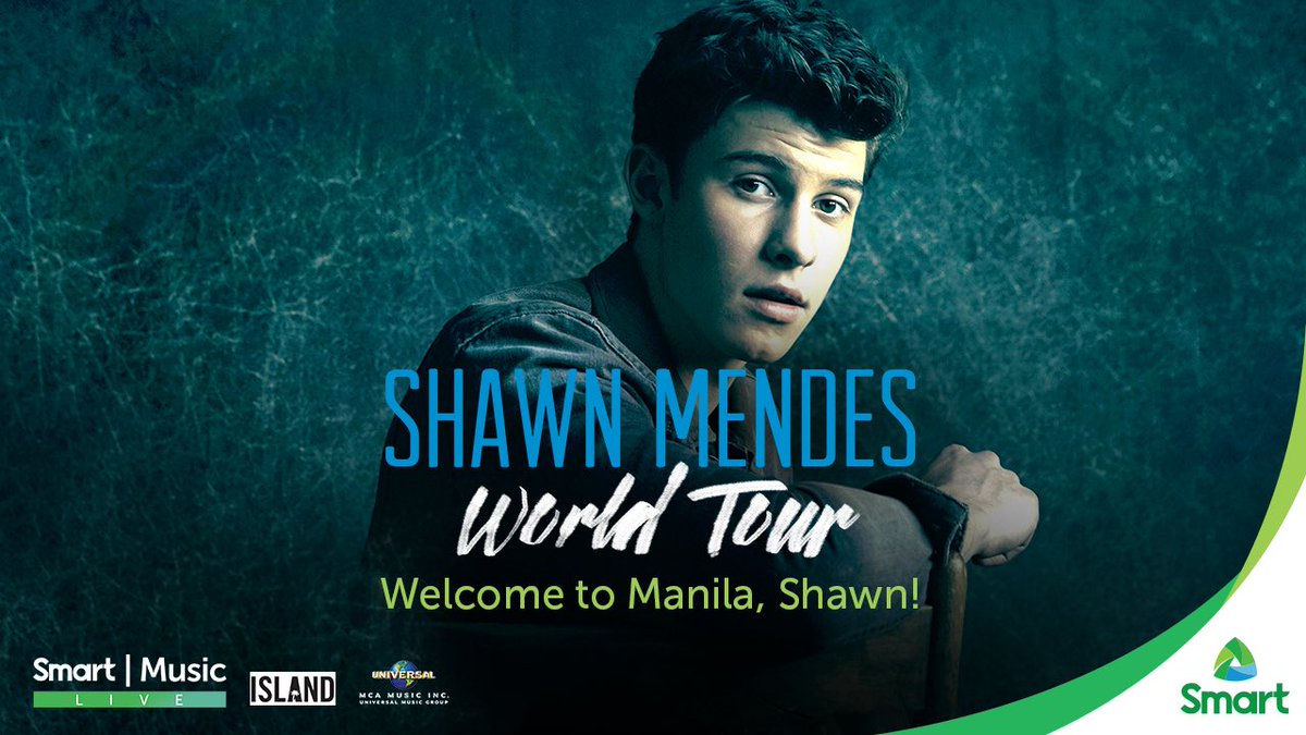 LiveSmart's tweet photo. He's here. #WelcomeToMNLShawn! Can't wait for this weekend's #SmartShawnMendes, see you! #SmartMusicLive 💚 https://t.co/7dutOJErmo