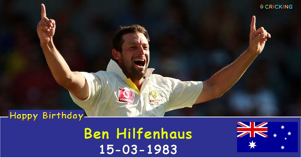 Happy Birthday Ben Hilfenhaus.  The Australian cricketer turns 34 today. 