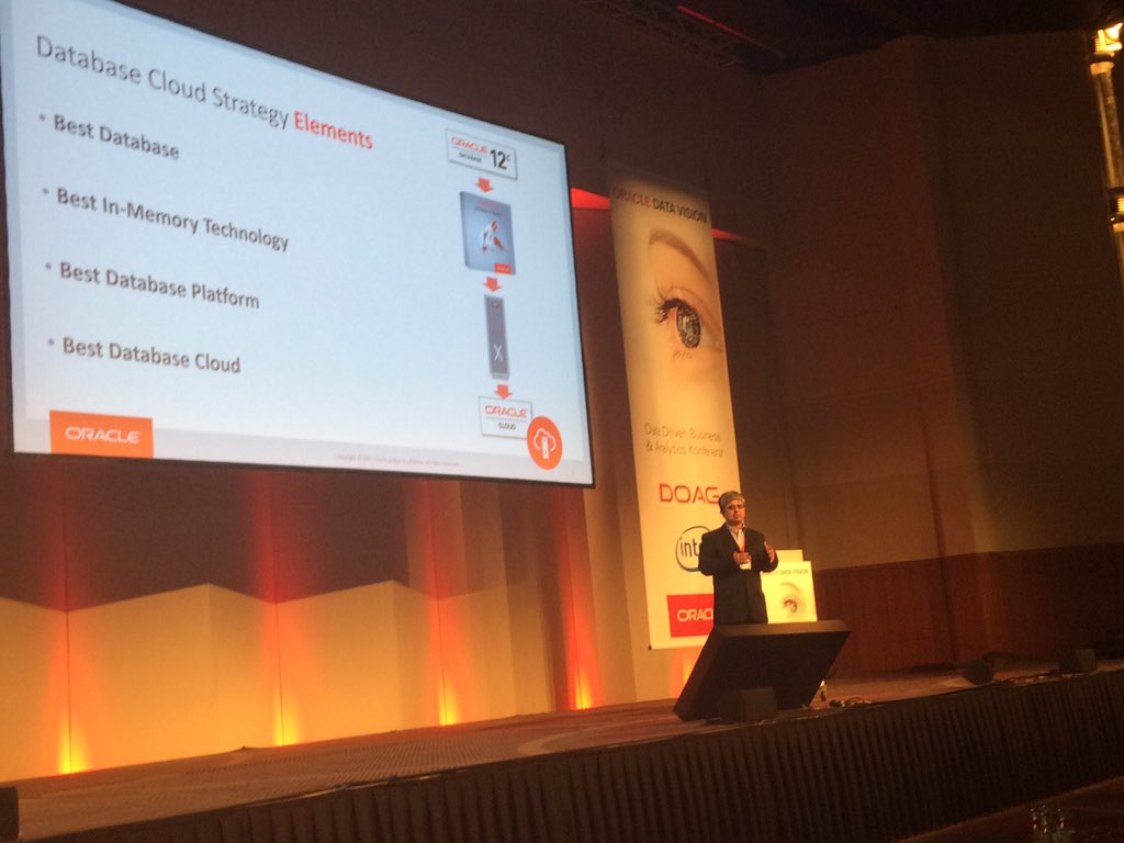 dbinmemory's tweet photo. The best Database Cloud of course includes #DBIM12c! Thank you for the opportunity, #OracleDataVision!! https://t.co/czRoqv1COy