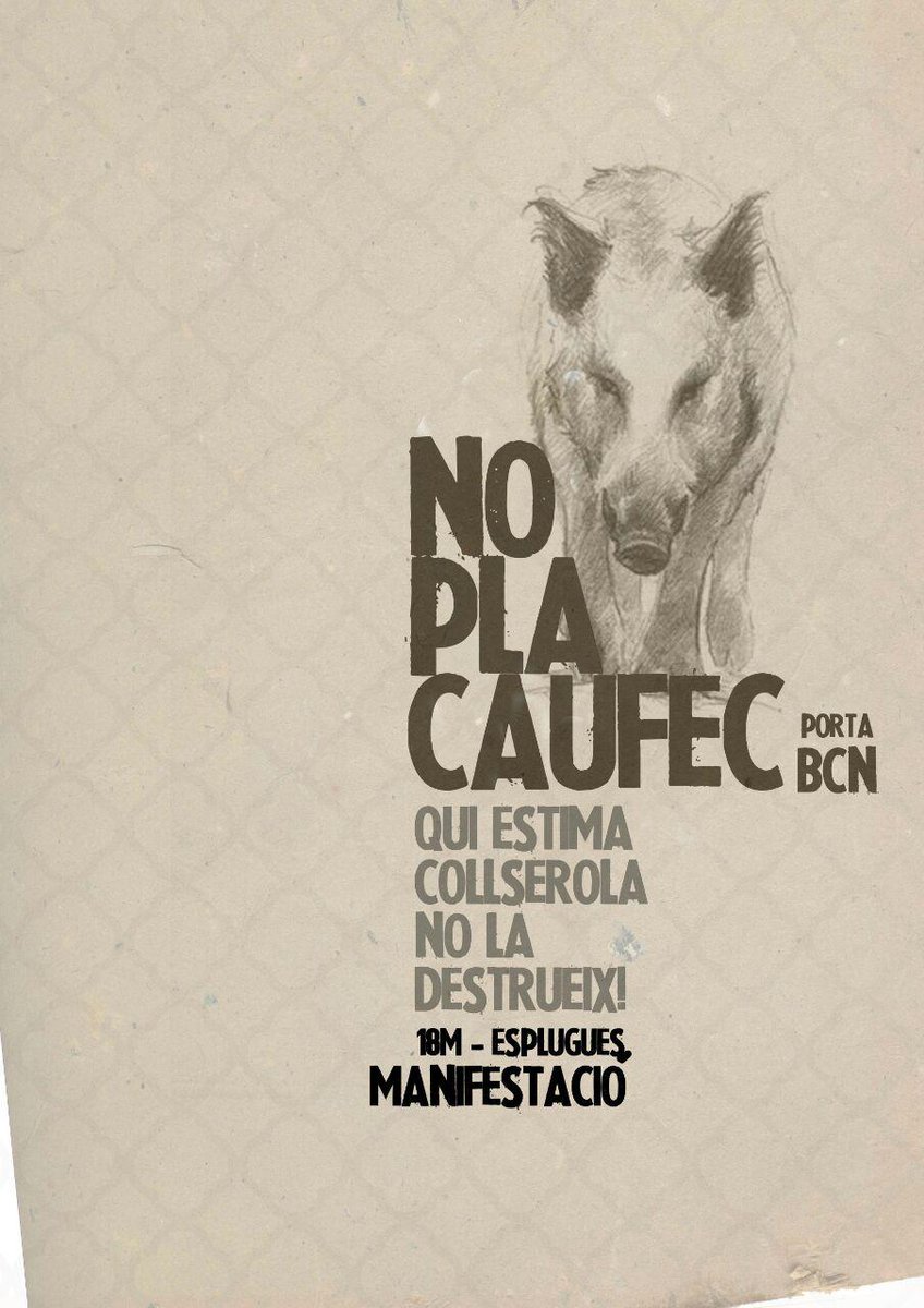 NoalPlaCaufec's tweet photo. Aquest #18MarçTotesaLaMani per defensar Collserola de l'especulació i construir un nou model de ciutat! #NoalPlaCaufec https://t.co/naYgFoh0aT