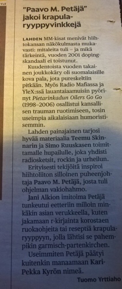 AlkioJani's tweet photo. Hesari intoutui muistelemaan @PkadunOilers go go show aikoja. Ainakin tekijöillä oli hauskaa studiossa. @hsfi https://t.co/LHtbddwipa