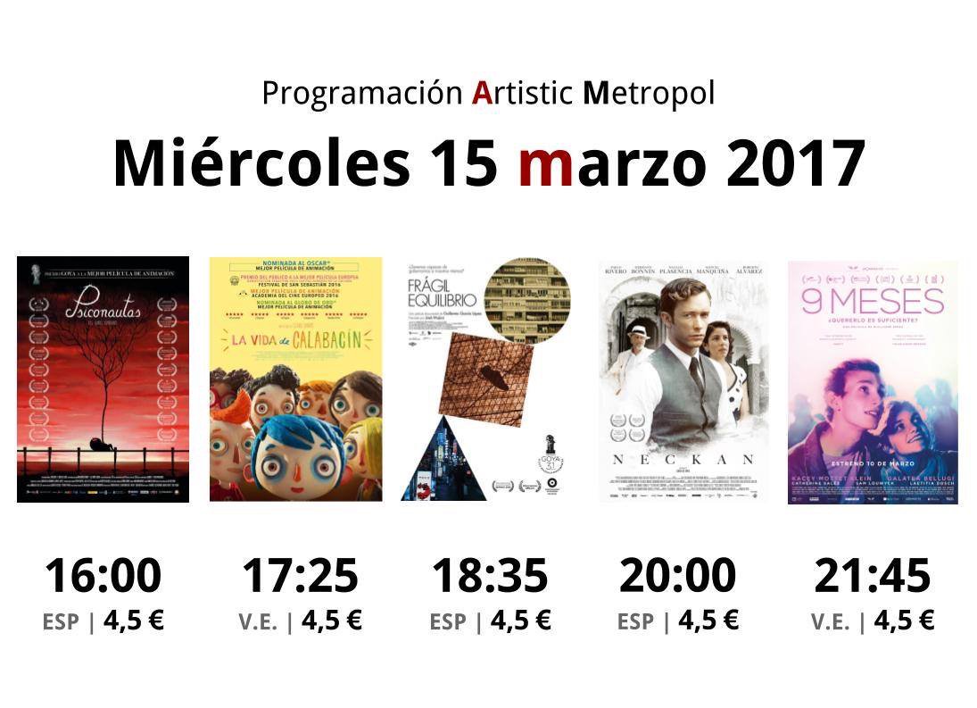 artmetropol's tweet photo. Miércoles, y ya sabéis que eso quiere decir #diadelespectador 👍🏼 @psiconautaspeli, #LaVidaDeCalabacín, @F_Equilibrio, @FilmNeckan y #9meses https://t.co/EkrZbAY3LV